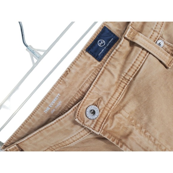 AG Adriano Goldschmied Everett Chino Pants Mens 38 Beige Slim Straight (39x34) - Picture 6 of 13